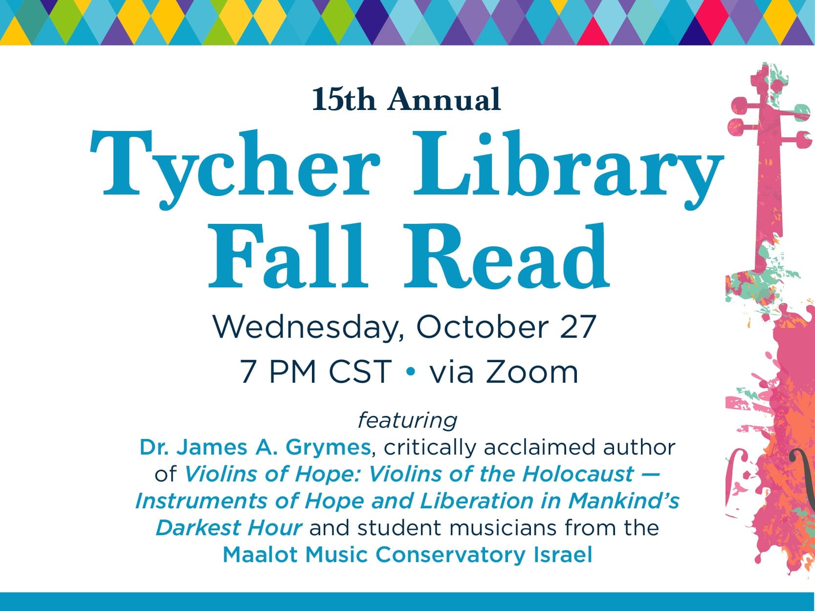Violins of Hope: An Evening with Author James A. Grymes